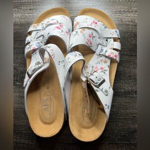 75. Slip on slide sandals open toe